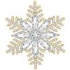 Unimooie Elegante spilla a fiocchi di neve da donna placcata in oro con zirconi bianchi gioielli festivi accessori da sposa moda invernale regalo per le donne