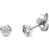 Miore orecchini a bottone solitari diamanti naturali 0,10 ct in oro bianco 14 kt 585 ø 4 mm