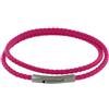 Schmuck Les Poulettes LES POULETTES BIJOUX - Bracciale Uomo Doppio Giro Cuoio Intrecciaro Tondo Per Polso da 19cm - Fucsia