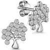 MATERIA by Matthias Wagner Orecchini a forma di albero della vita, in argento 925, con zirconi, Argento Zirconia cubica