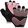 Sunnex Guanti da palestra da donna, senza dita, per sollevamento pesi, ciclismo, arrampicata, canottaggio, palmo imbottito, chiusura in velcro regolabile, design user-friendly