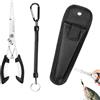 POPAPIE 1 Pezzo Pinze da Pèsca,Forbici da Pesca,Portatile Pesca Pinze in Acciaio Inox,Multi-Funzione Pinzè da Pescà con Cordino e Sacchetto per Acqua Salata e Acqua Dolce (21cm)