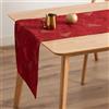 GAMUSI Runner da tavola Natale Jacquard filo dorato Tavolo da pranzo cucina decorazione natalizia 45 x 135 cm colore rosso