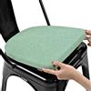 BUYUE Cuscino in lino 30 x 30 cm, per sedia in metallo, 1 pezzo, antiscivolo, per sala da pranzo, cucina, caffetteria, sedie impilabili (a forma di U, verde chiaro, 1 pezzo)