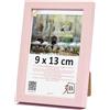 3-B - Cornice portafoto modello Lund - colore rosa chiaro - 9 x 13 cm - con vetro acrilico