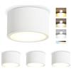 KYOTECH Faretti da Soffitto Dimmerabili, 2700K/4000K/6500K Faretti da Soffitto Interno Ø95x55mm Bianchi, Incluso Modulo LED GX53 7W 800LM 230V, Lampada da Soffitto in Alluminio per Soggiorno, 4 Pezzi