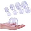 UOCAI 40 pezzi di palline trasparenti in acrilico riempibili, 4 dimensioni di palline di Natale in plastica per artigianato, adatte per appendere, ideali per fai da te, decorazioni festive interne ed