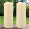 Yakpo 2 Pezzi 10 x 25.4 cm Grandi Candele LED Impermeabili da Esterno con Timer, Candele Flameless da Esterno a Batteria, Candele LED a Fiamma Tremolante per Decorazioni di Lanterne da Festival