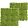 MeYuxg Cuscini per Sedie 40 x 40 CM, Set di 2 Quadrato Cuscino per Sedia Interne Esterne,7CM Spessi Cuscino per Sedie per Pranzo, Soggiorno, Ufficio (Verde)