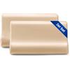 THXSILK 19 Momme Set di 2 federe in seta per cuscini in memory foam sagomati, lattice cervicale, seta di gelso, cuscini cervicali, ipoallergenici, lavabili (50x30x10/7 cm (confezione da 2), champagne)