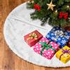 Gonna Per Albero Di Natale In Peluche Rotonda – 90 Cm, Argento Con Fiocchi Di Neve - 4
