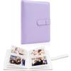 Amimy Album fotografico con 64 tasche per pellicola da 5,7 x 7,6 cm, mini album piccoli per fotocamera istantanea Fujifilm Instax Mini, raccoglitore per foto Kpop (Viola)