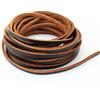 LolliBeads, laccio in vera pelle, Pelle, Flat Dark Brown_4mm_5M, 4 mm 5yard