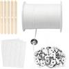 DNDGDLUA Stoppino in Cotone per Candele - 6100 cm, Intrecciato, Senza Fumo, Naturale, Inodore - Set di 100 Pezzi per Produzione Fai da Te, Natale