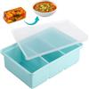 PetGlimmer Vassoio Congelatore in Silicone Extra Large con Coperchio,3 Confezioni di Zuppe,Stampi per Contenitore del Congelatore per Zuppe,Alimentare Grande Vassoio del Cubo di Ghiaccio,Formine Silicone Freezer