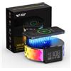 Smiling Shark Sveglia Luce, Lampada Notturna Sveglia Intelligente Ricarica Wireless con Timer Snooze Controllo Touch 3 Luminosità e Effetto RGB Wake Up Light Alarm Clock Charger per Comodino