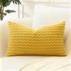 Artscope Federe Cuscini in Velluto a Coste per Divano 40x60cm Copricuscini di Bolla Geometrico Decorativa per Salotto Moderno Cuscino per Camera da Letto, Giallo