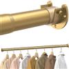 Supforce Binario per guardaroba, da 43 a 97 cm, regolabile, in metallo, per appendere vestiti, 3,3 cm, resistente, per armadio, guardaroba, lavanderia, camper, Oro