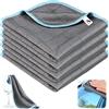 Loiluliy 4 Pezzi Panni Microfibra Auto, Senza Traccia Stracci Microfibra Carbonio Riutilizzabile Panno Magico Panno in Microfibra Per Auto Adatto Per Cucina, Casa, Vetro 30 * 30cm 400GSM