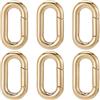SUNNYCLUE 1 scatola 6 pezzi Vero Portachiavi A Molla Placcato Oro 18K Fibbia Sottile Anelli Ovali A Molla Connettore Moschettoni Ganci Moschettone Fermagli per Gioielli Creazione di Forniture Portachi
