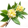 OUKEYI Fiori artificiali da 80 cm, realistici, realistici, realistici al tatto, fiori di plumeria artificiali, per casa, feste, matrimoni, bouquet per la decorazione della casa (giallo), confezione da