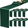 YMHPRIDE 8 runner da tavola in raso, colore verde, 30 x 180 cm, runner da tavola in seta per matrimonio, festa, compleanno, banchetto, decorazione da tavolo - verde smeraldo