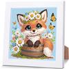 luckyarina Volpe Diamond Painting per bambini con cornice - Diamont Art Immagini volpe, Animali Diamond Painting bambini dai 4 6 8 10 anni come regalo per decorazione della casa (18 x 18 cm)