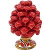 sicilia bedda - Pigna Siciliana in Ceramica di Caltagirone - Piede Decorato - 100% Artigianato Siciliano (Altezza 12 Centimetri, Rosso)