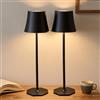 Alaoo 2pcs Lampada da Tavolo LED Senza Fili, 3 modalità Colore,Nero