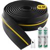 VEVOR Striscia di Guarnizione per Davanzale della Porta del Garage 5,03 m Striscia di Guarnizione Inferiore della Porta del Garage con Striscia Adesiva Resistente alle Intemperie, Impermeabile, Nero
