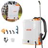 VEVOR Spruzzatore a Zaino Alimentato a Batteria 12 L Irroratrice a Spalla per Giardino, 2 Lance Retrattili e 5 Ugelli, Autonomia di 2 Ore, Spruzzatori Portatili per Diserbanti, Bianco e Arancione