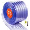 VEVOR Tenda a Strisce Trasparente, 45,7 m x 30,5 cm, Strisce per Porte in Plastica a Coste, Rotolo Grande, per Tenda di Raffreddamento per Congelatori per Porte di Supermercati, Garage e Magazzini
