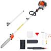 VEVOR Troncatrice a Gas per Alberi a 2 Tempi da 52 cc Troncatrice a Catena per Taglio con Barra di Taglio da 35,6 cm Tagliasiepi a Batteria con Serbatoio da 850 ml Estensibile da 2,2 a 2,94 m