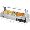 VEVOR Scaldavivande Commerciale con Coperchio in Vetro e 3 Contenitori Scaldavivande da 1500 W in Acciaio Inossidabile, Contenitori per Buffet, per Alimenti a Bagnomaria per Ristoranti, Feste