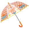 PERLETTI Ombrello Topo Gigio Trasparente Bimbo Bimba 3 4 5 Anni - Ombrellino Colorato Apertura Manuale Scuola Materna - Ombrello Pioggia Topolino Cupola Antivento Leggero - Diametro 64 cm (Arancio)