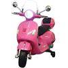 Pilots Kids Scooter Elettrico per Bambini Vespa GT 12V Rosa Sedile in Pelle Luci