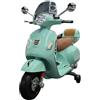 Pilots Kids Scooter Elettrico per Bambini Vespa GT 12V Verde Sedile in Pelle Luci