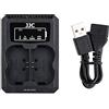 JJC, Caricabatterie USB doppio per fotocamera digitale Fuji X-H2S X-T4, per batteria Fujifilm NP-W235, ricambio per caricabatterie doppio FUJIFILM BC-W235