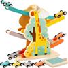 HERSITY Pista per Auto in Legno con 4 Mini Auto Giocattolo, Giochi in Legno per Bambini ha Motivi di Animali, Regalo di Rampa Macchinine per Bambini Bambina 3 4 5 Anni