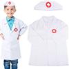 HENGBIRD Camice Dottore Bambino, 4 Pezzi Costume da Dottore Unisex Grembiule da Infermiera Cappello Accessori da Dottore Ragazze Ragazzi Regali Giocattolo Regali a Partire dai 3 4 5 Anni