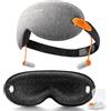 Aosun Maschera per dormire con tappi per le orecchie, 2 in 1 per i viaggi, 100% per gli occhi con blocco della luce, per uomini e donne, comoda e regolabile con chiusura in velcro