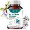 F B PHARMA Melatonina 1 mg + Valeriana + Passiflora + L-triptofano - 120 Capsule per Rilassamento e Sonno Naturale | Integratore Notte | Ridurre il Tempo di Addormentamento