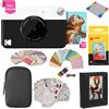 KODAK Printomatic Instant Camera (nero) Bundle regalo + carta Zink (20 fogli) + custodia Deluxe + 7 divertenti set di adesivi + pennarelli a doppia punta + album fotografico + cornici da appendere.