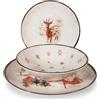 H&H Fairytale Charm Servizio Piatti Con Decoro Natalizio In Stoneware Set 18 Pz