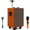 MAKA sound Cassa Bluetooth 180W Microfono Portatile Karaoke Wireless In Pelle Mixer USB