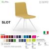 SEIPO SLOT SL0009 Poltrona FISSA Quattro piedi piramidali in tubo di acciaio cromato ECOPELLE D2