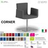 SEIPO CORNER CR0012 poltrona auto allineante imbottita base zavorrata quadrata cromata tessuto V