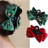 MinoCino Fermaglio per capelli natalizio, 2 pezzi, grande fiocco per donne e ragazze, accessori per capelli rossi e verdi, per feste, regalo di Natale