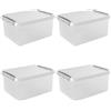 SUNWARE perfectly organised Sunware Comfort Line scatole in plastica con coperchio 15L - 36x23,5x26,3cm - set da 4 - contenitori in plastica con coperchio trasparenti impilabili