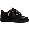Nike Air Force 1 Custom Black "Glitter" Rope Laces Off Swarovski Glitter Strass Argento Silver Grigi